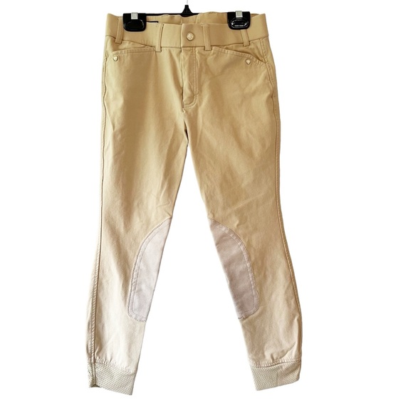 Kids Ariat Heritage Euroseat Knee Patch Riding Breeches Tan Size 12 - Picture 2 of 10